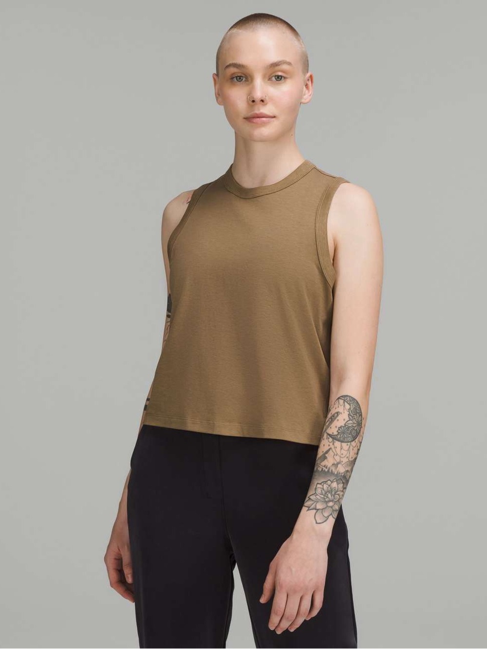 Lululemon Classic-Fit Cotton-Blend Tank Top Artifact yoga Pilates gym activewear